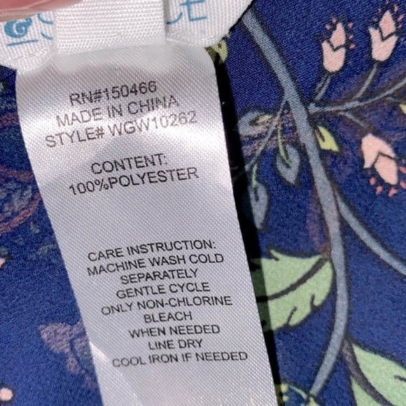 Market & Spruce blue floral kimono size XLarge - Picture 6 of 7